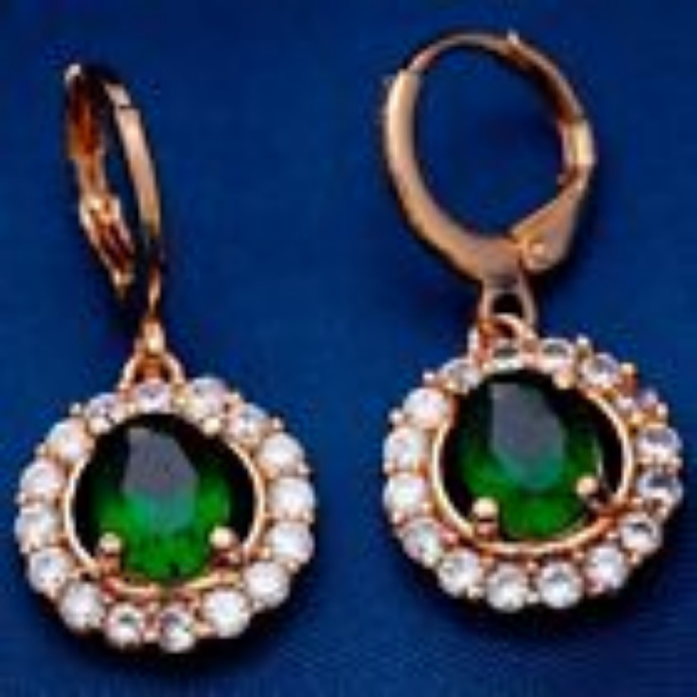 😍 ROSE GP GREEN CZ EARRINGS😍